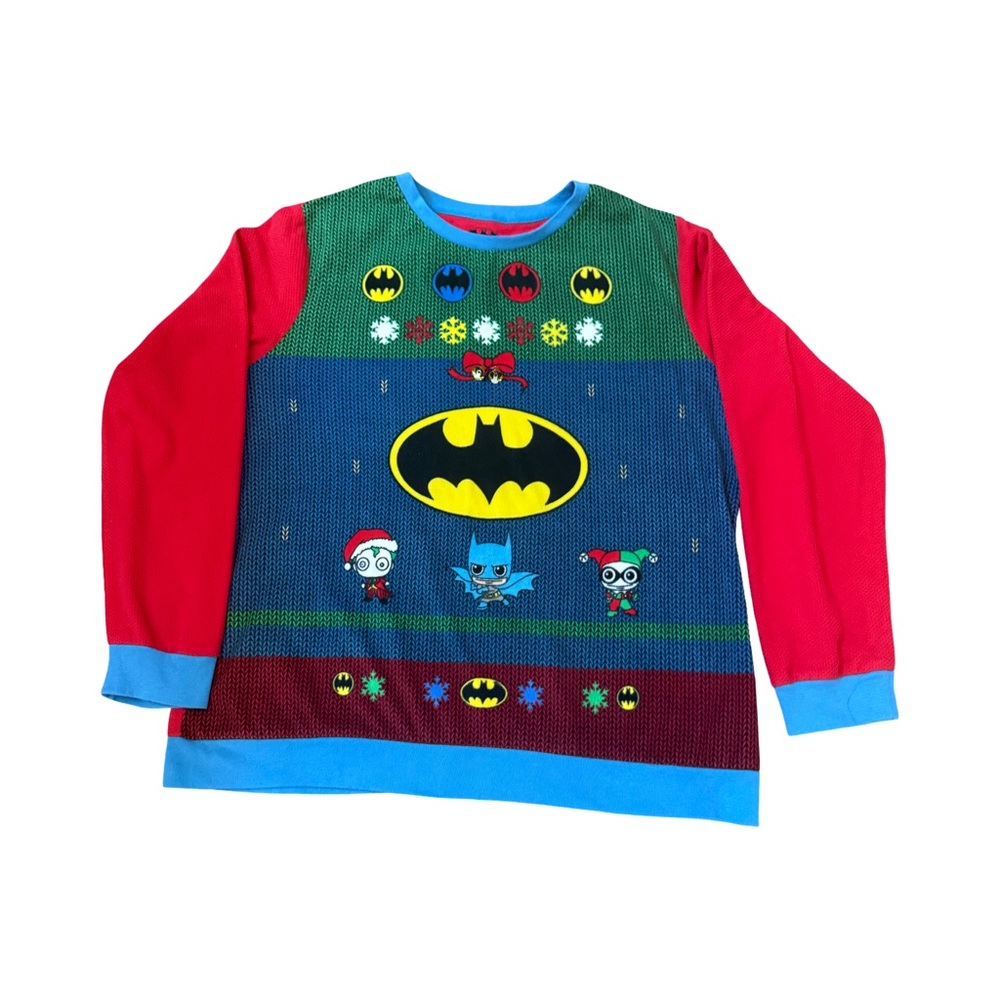 DC Comics Batman Christmas Pajama Set Women’s XL 16-18 Holiday 2 Piece - Picture 3 of 11